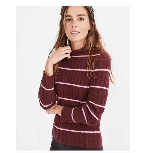 Madewell Striped Evercrest Turtleneck Sweater in Coziest Yarn - Picture 1 of 9
